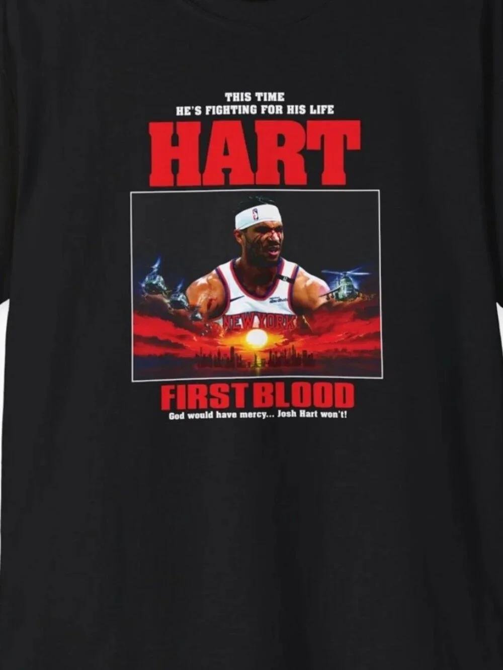 New York Knicks Tee Josh Hart Rambo First Blood 276